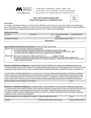 National student loan data - 2014-2015 Federal Student Aid Disability Loan Discharged