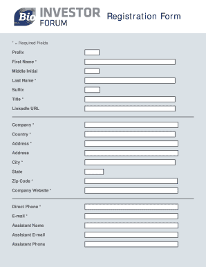 Investor Registration Form