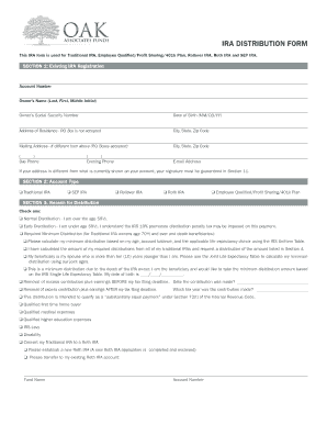 IRA Distribution Form