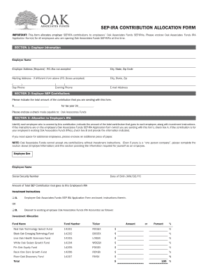 SEP-IRA Contribution Allocation Form