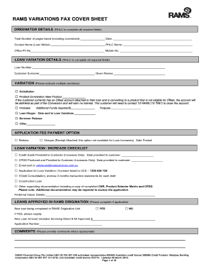 RAMS Loan Variation Application Form