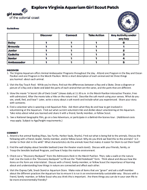 Explore Virginia Aquarium Girl Scout Patch