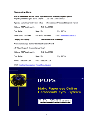 Title of Nomination IPOPS (Idaho Paperless Online PersonnelPayroll) system - nascio