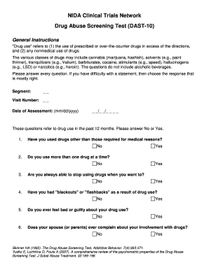 Drug Abuse Screening Test (DAST-10)
