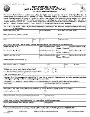 California Newborn Referral Form