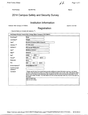 2014 Campus Safety and Security Survey