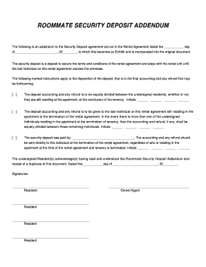 Roommate Security Deposit Addendum