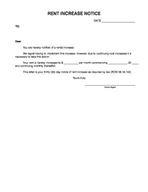 Rent Increase Notice