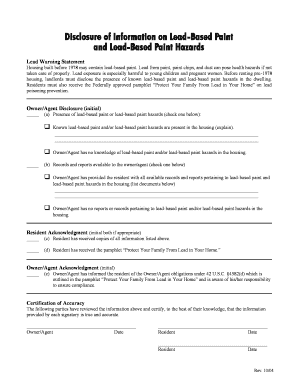 Lead-Based Paint Disclosure Form