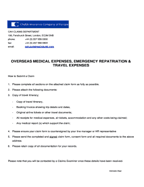 Overseas Medical Expenses Claim Form