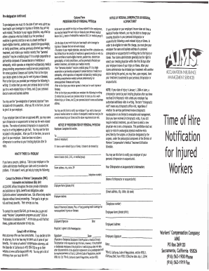 California Pre-Designation of Personal Physician Form