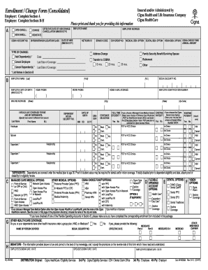 Cigna Health and Life Insurance Enrollment Form