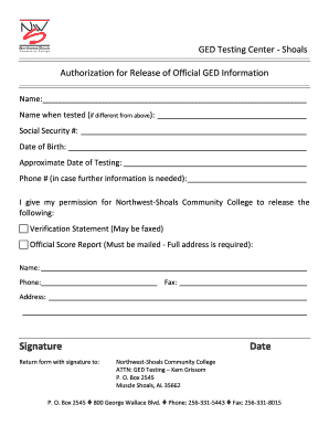GED Information Release Authorization