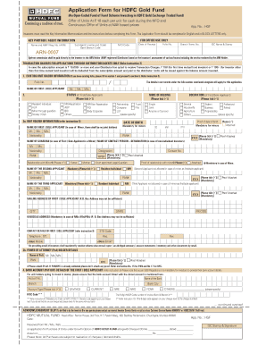 HDFC Gold Fund Application Form