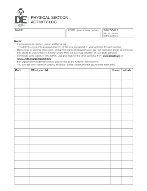 DofE Activity Log
