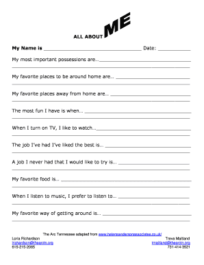 Personal Preferences Form