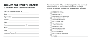 YMCA Contribution Form