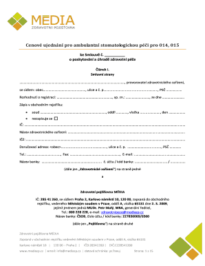 Price Agreement for Outpatient Dental Care