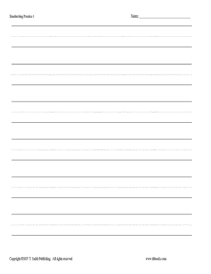 Handwriting Practice Form