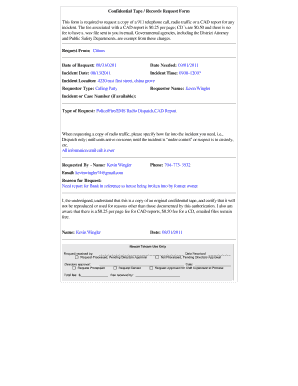 Confidential Tape Records Request Form