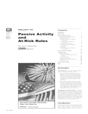 IRS Publication 925 Passive Activity and At-Risk Rules