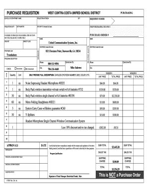 Purchase Requisition Form