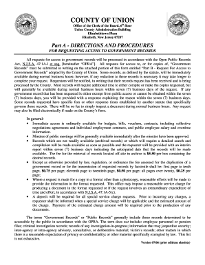 Union County Government Records Request Form