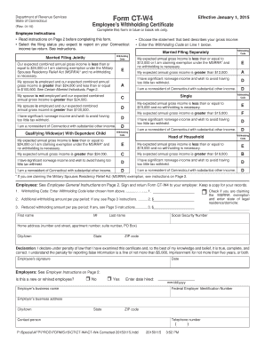 Connecticut Employee’s Withholding Certificate