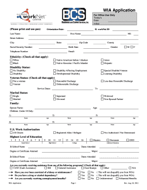 WIA Application Form