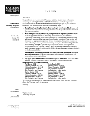 Student Internship Learning Contract