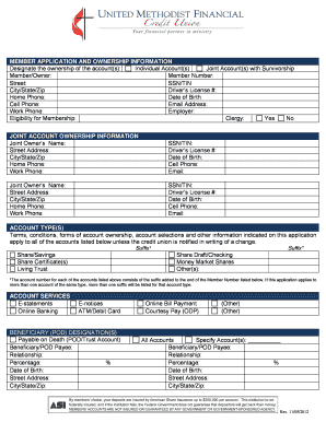 Credit Union Membership Application Form