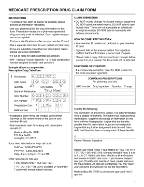 Medicare Prescription Drug Claim Form