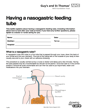 Nasogastric Feeding Tube Care Guide