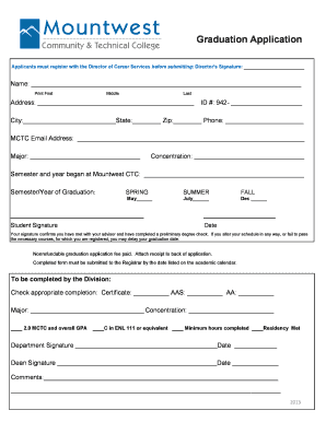 Graduation Application Form
