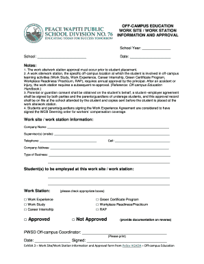 Work Site Information and Approval Form