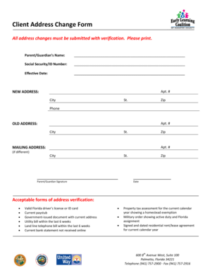 Client Address Change Form