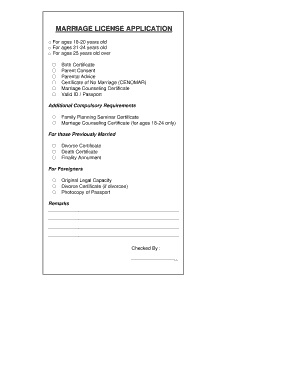 Philippines Marriage License Application