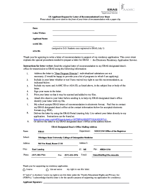 US Applicant Request for Letter of Recommendation