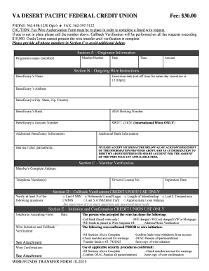 Fax Wire Authorization Form
