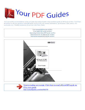 Operating instructions HP kayak xu 03xx User manual HP kayak xu 03xx