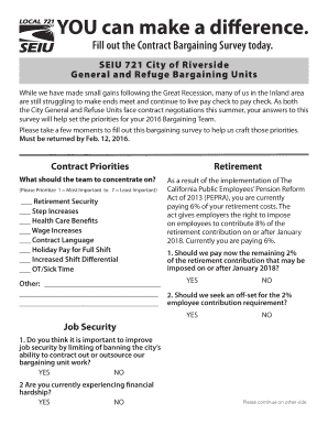 Contract Bargaining Survey