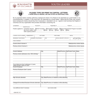 Youth Leader Appointment Form