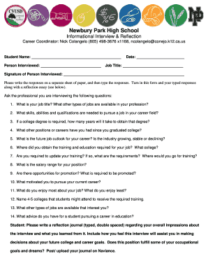 Informational Interview & Reflection Form
