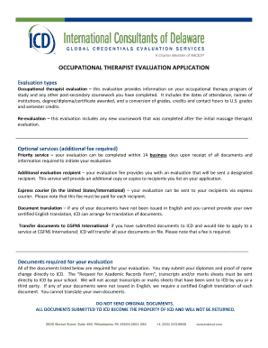 Occupational Therapist Evaluation Application