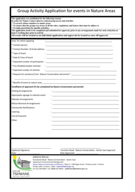 Group Activity Application for Nature Areas