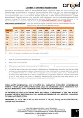 Directors & Officers Liability Insurance Application