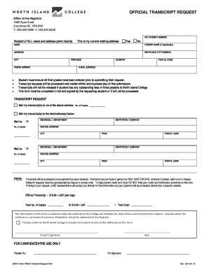 Official Transcript Request Form