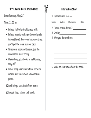 2 Grade Book Exchange Information Sheet - wasatch