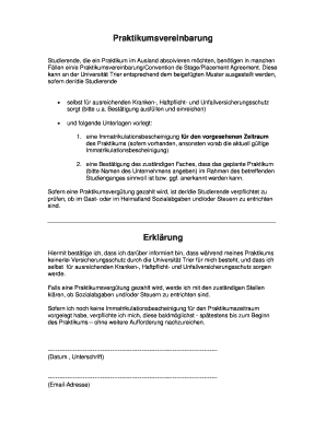 Praktikumsvereinbarung