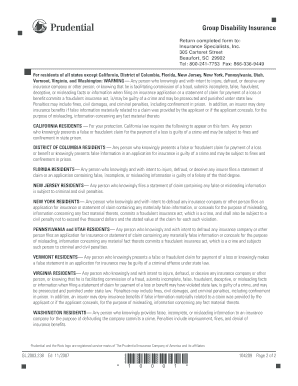 Group Disability Insurance Claim Form